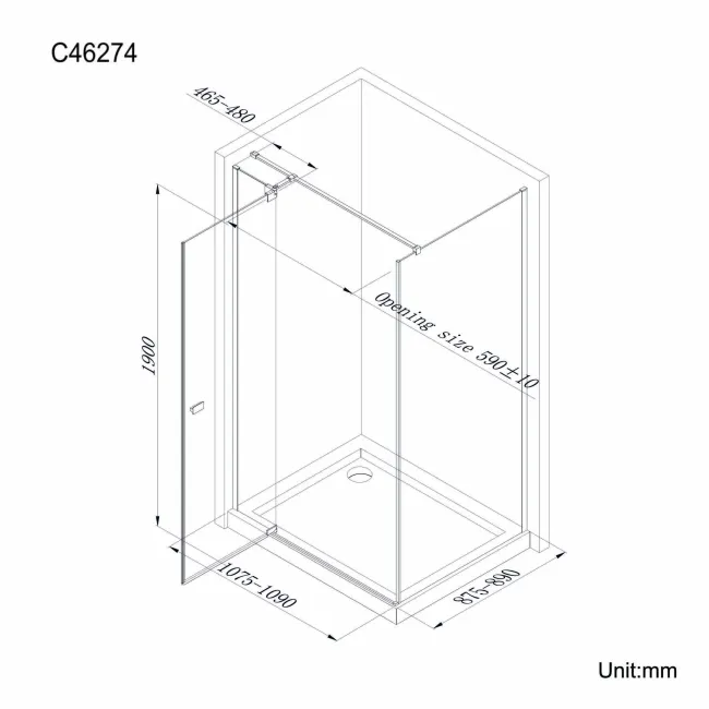 Vienna Easy Clean 8mm Hinged Shower Enclosure 1100x900mm