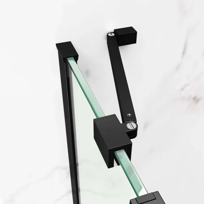 Vienna Matt Black Easy Clean 8mm Hinged Shower Enclosure 1100x900mm