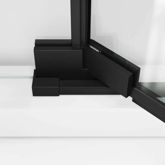 Vienna Matt Black Easy Clean 8mm Hinged Shower Enclosure 1100x900mm