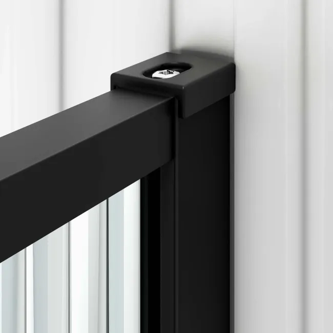 Munich Fluted Effect Matt Black Framed 8mm Wet Room Shower Glass 700mm & 250mm Pivotal Return Panel