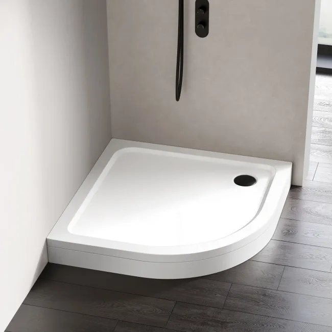 London Quadrant Stone Shower Tray 1000x1000mm & Riser Kit
