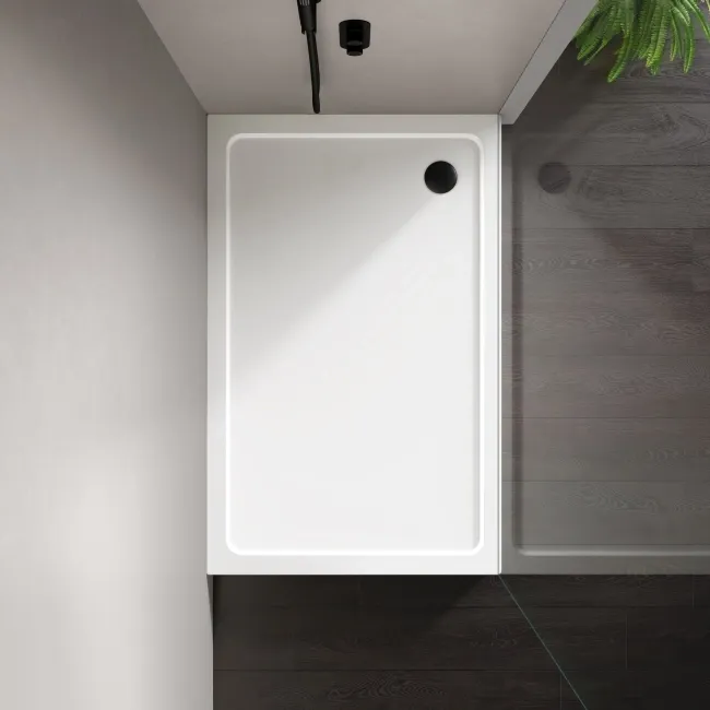 London Rectangular Stone Shower Tray 1400x900mm & Riser Kit