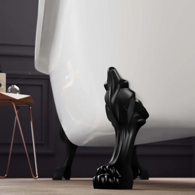 Highbury 1550mm Roll Top Slipper Bath - Black Claw Feet