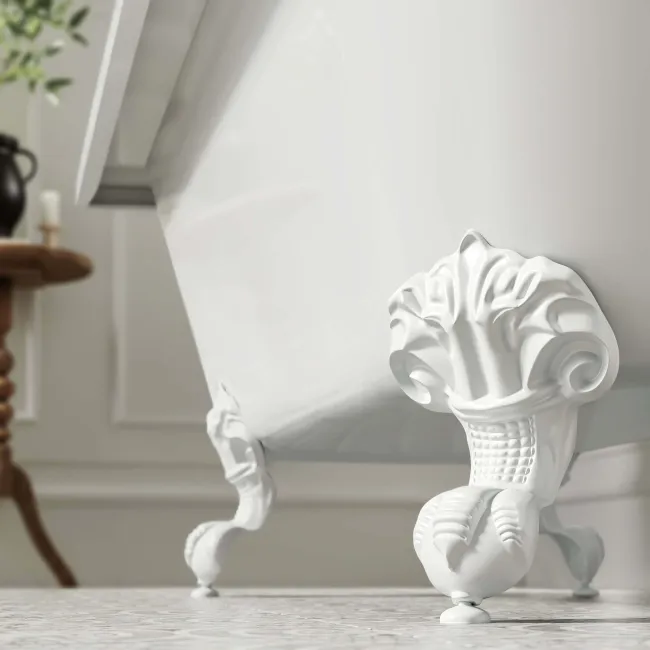 Abingdon 1700mm Single Ended Roll Top Bath - White Ball Feet