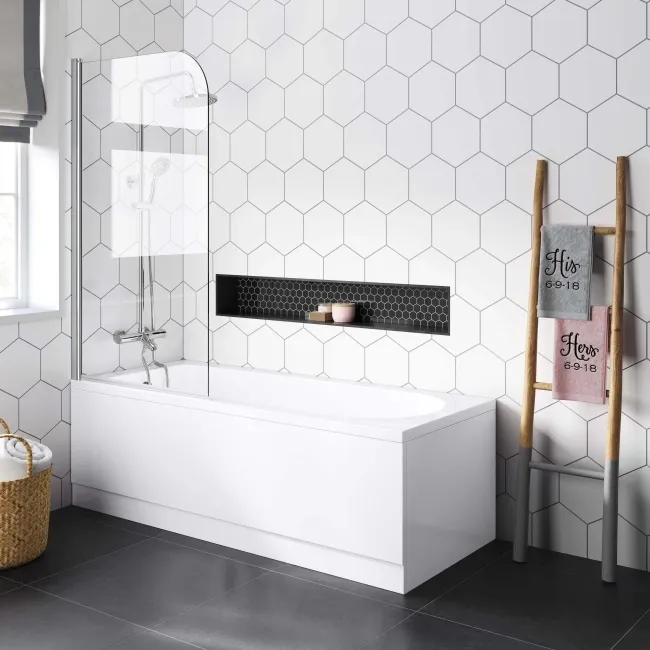 Stafford 1700x700 Round Shower Bath & 6mm Easy Clean Screen