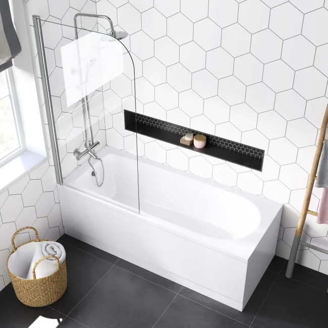 Stafford 1700x700 Round Shower Bath & 6mm Easy Clean Screen