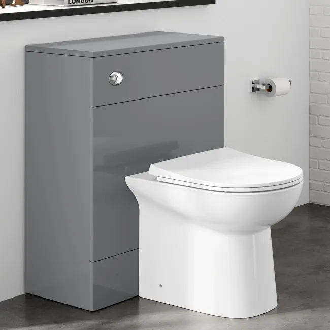 Harper Stone Grey Back To Wall Unit and Aruba Toilet
