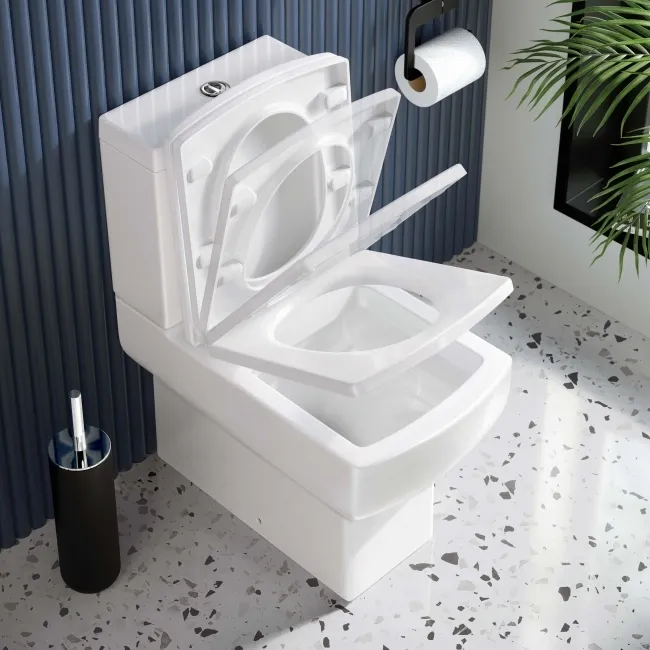 Portland Fully Back to Wall Close Coupled Toilet With Soft Close Slim Seat