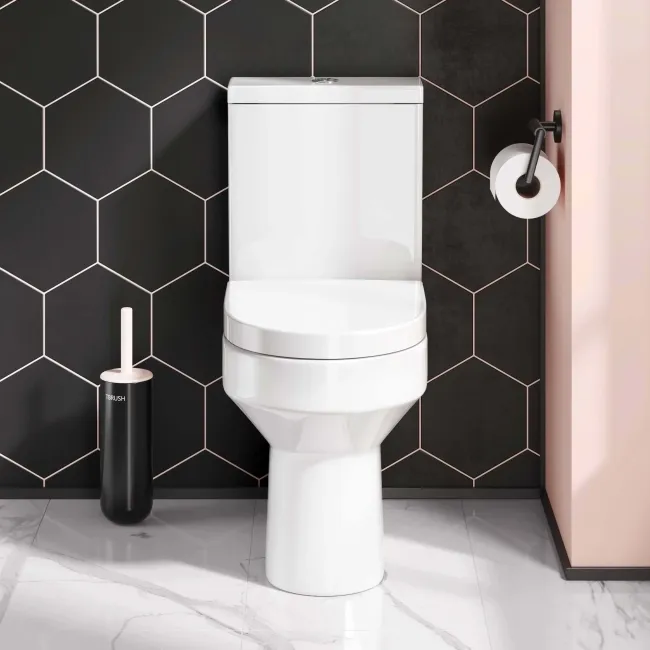 Denver Rimless Fully Back to Wall Close Coupled Toilet With Soft Close Seat
