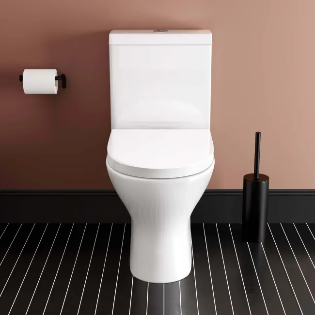 Orlando Rimless Fully Back to Wall Close Coupled Toilet With Soft Close Seat
