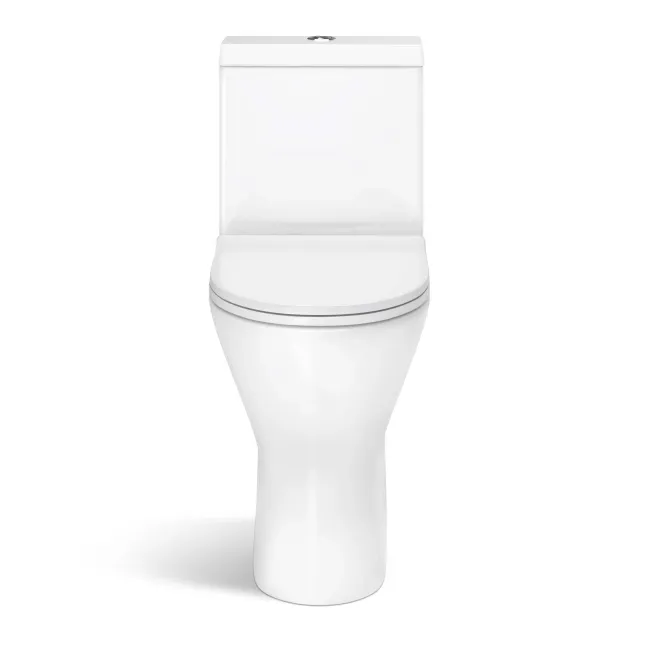 Orlando Rimless Comfort Height Close Coupled Toilet With Soft Close Slim Seat