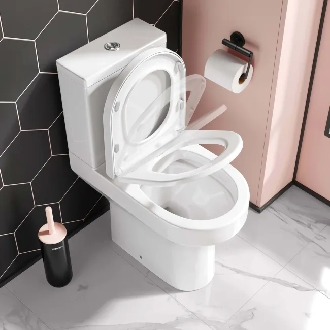 Denver Rimless Comfort Height Close Coupled Toilet & Pedestal Basin Set