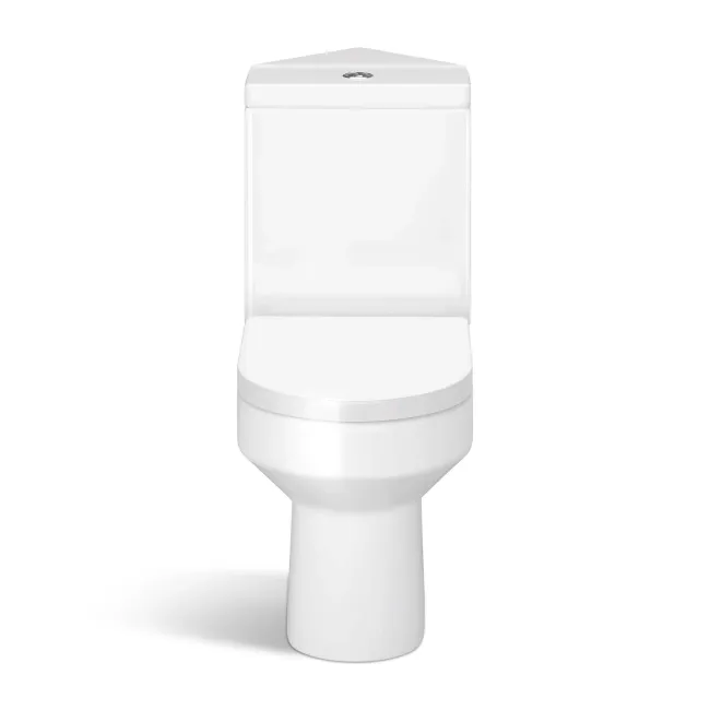 Denver Rimless Close Coupled Corner Toilet With Soft Close Seat