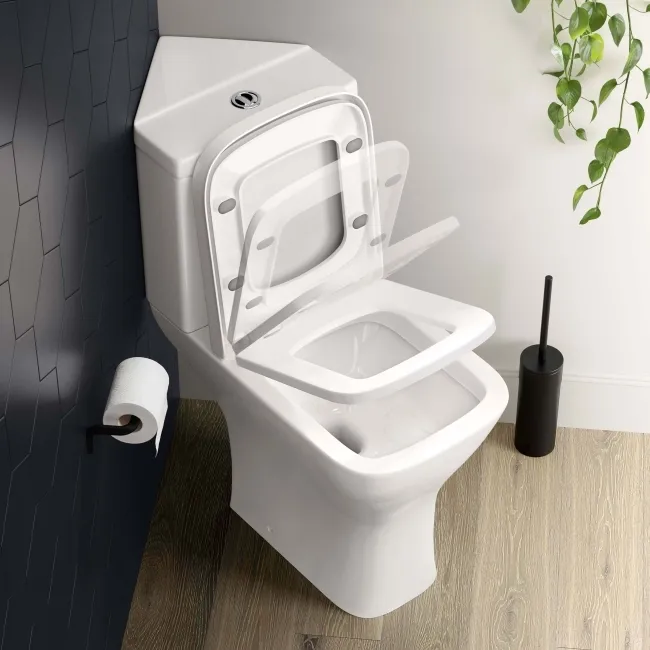 Atlanta Comfort Height Close Coupled Corner Toilet With Soft Close Seat