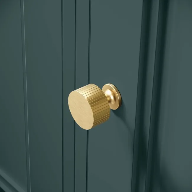 Midnight Green Wall Hung Cabinet 700x300mm - Brushed Brass Accents