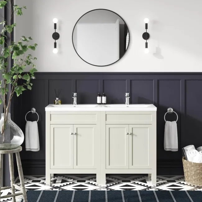 Bermuda Chalk White Double Basin Vanity 1200mm