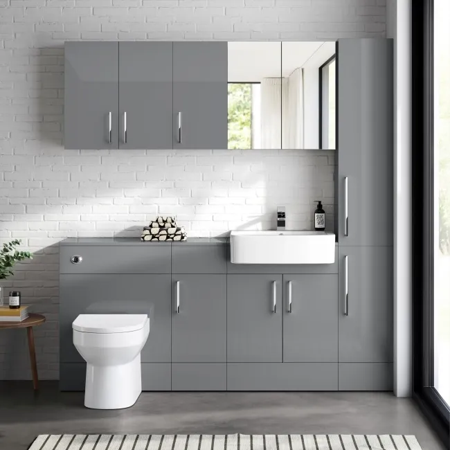 Harper Stone Grey Combination Vanity Basin and Miami Toilet 1500mm