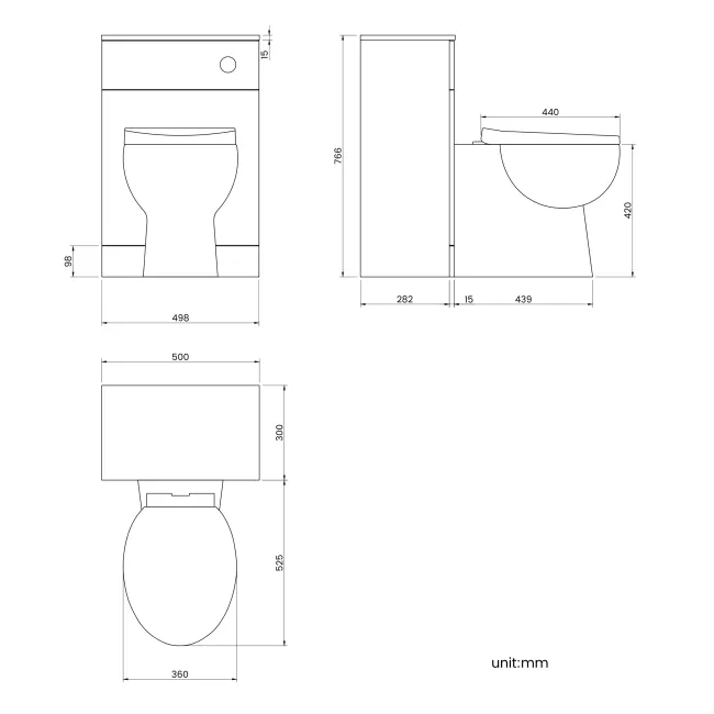 Quartz Stone Grey Back To Wall Unit and Austin Toilet