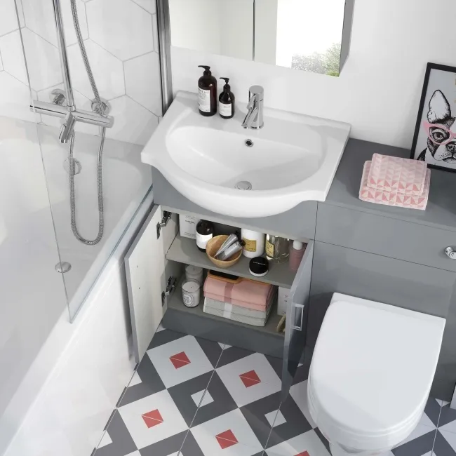 Quartz Stone Grey Combination Vanity Basin and Seattle Toilet 1050mm