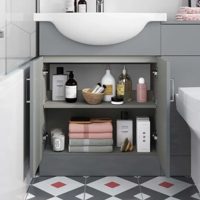 Quartz Stone Grey Combination Vanity Basin and Denver Toilet 1150mm