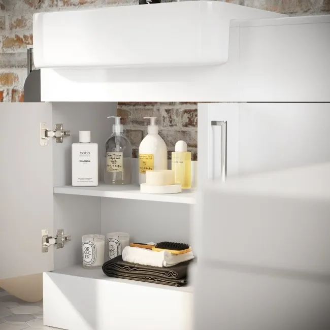 Harper Gloss White Combination Vanity Basin and Atlanta Toilet 1200mm