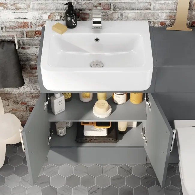 Harper Stone Grey Combination Vanity Basin and Atlanta Toilet 1200mm