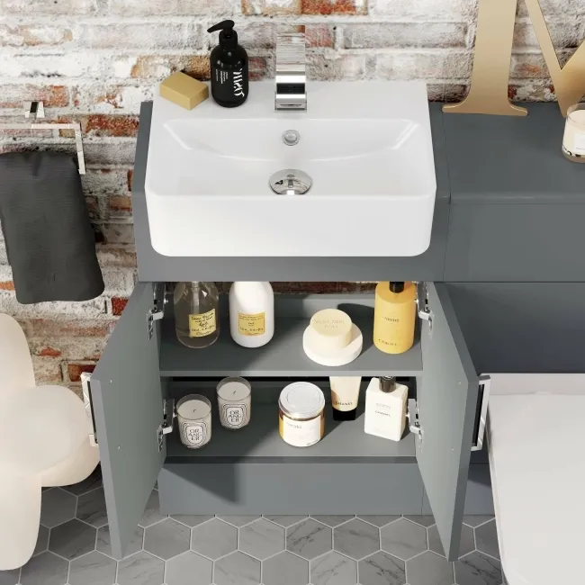 Harper Stone Grey Combination Vanity Basin & Atlanta Toilet 1000mm