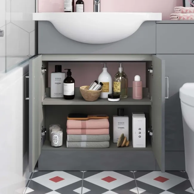 Quartz Stone Grey Basin Vanity and Back To Wall Toilet Unit 1150mm