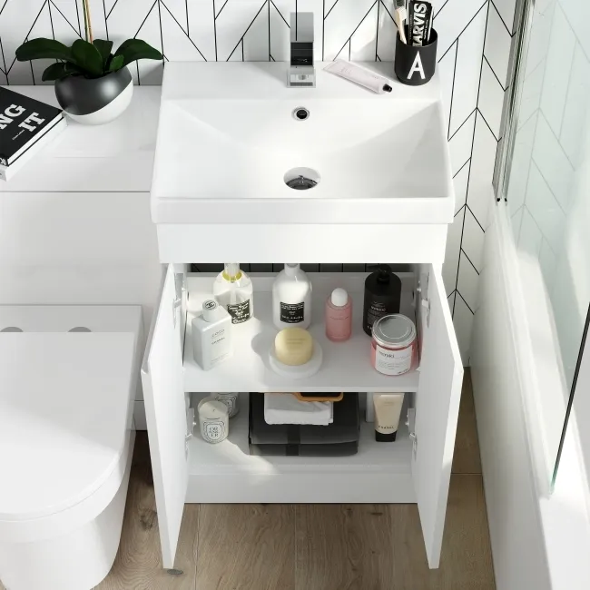 Trent Gloss White Combination Vanity Basin and Miami Toilet 1000mm