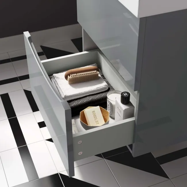 Austin Stone Grey Basin Drawer Vanity 500mm and Denver Back To Wall Toilet Set