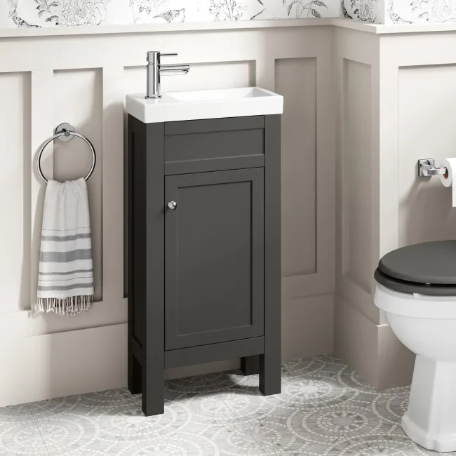 Bermuda Graphite Grey Cloakroom Basin Vanity 400mm
