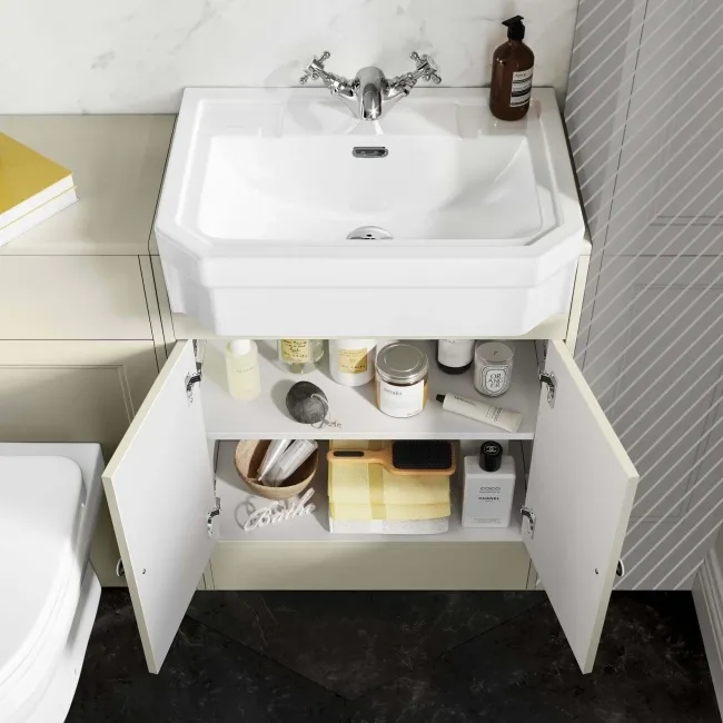 Monaco Chalk White Combination Vanity Traditional Basin and Seattle Toilet 1200mm
