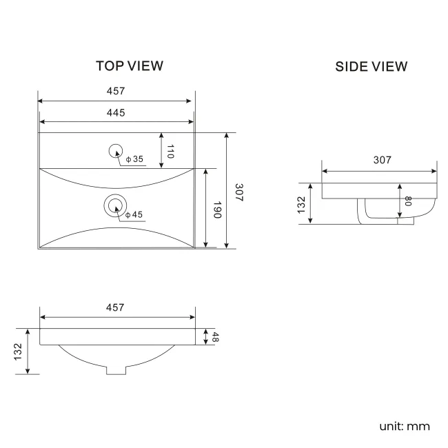 Avon Gloss White Combination Vanity Basin and Miami Toilet 950mm - Black Accents