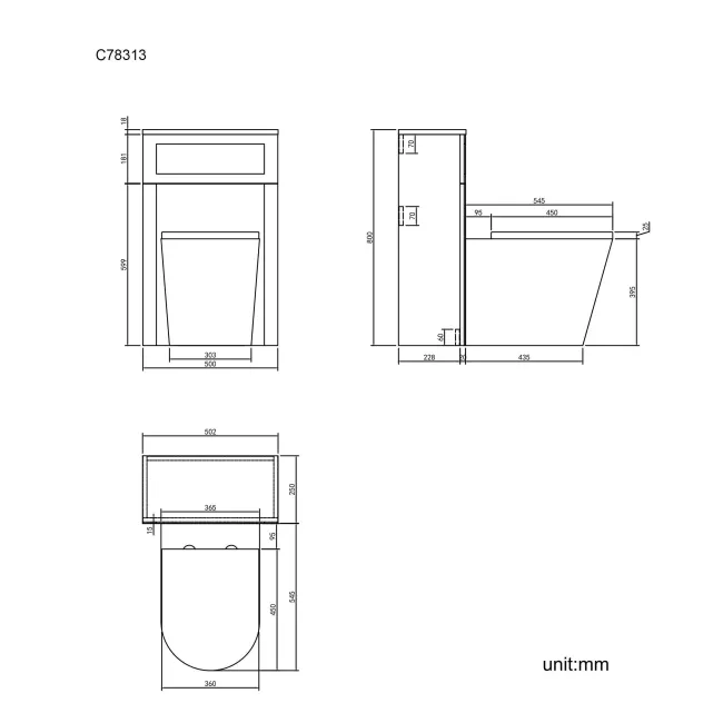 Bermuda Traditional Dove Grey Slimline Back To Wall Unit and Boston Toilet