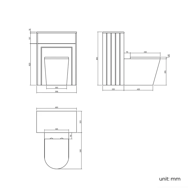 Traditional Dove Grey Back To Wall Unit and Boston Toilet