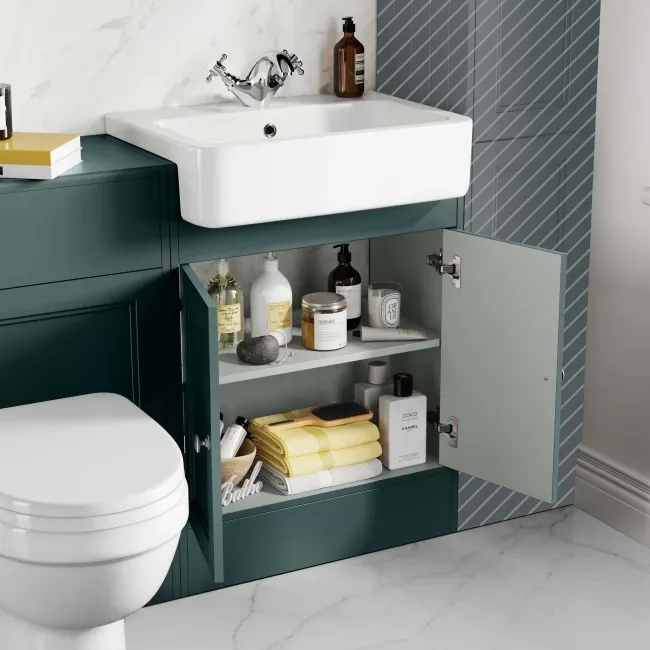 Monaco Midnight Green Combination Vanity Basin and Seattle Toilet 1200mm