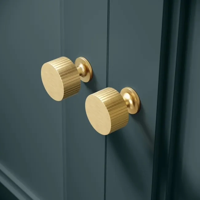 Monaco Midnight Green Combination Vanity Basin with Marble Top 1200mm (Excludes Pan & Cistern) - Brushed Brass Accents