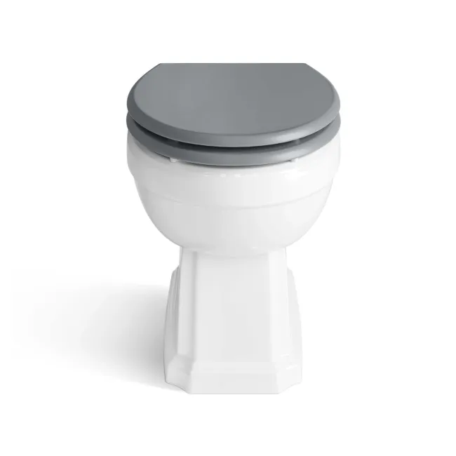 Monaco Dove Grey Combination Vanity Basin and Hudson Toilet with Wooden Seat 1200mm - Brass Knurled Handles