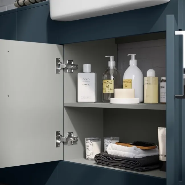 Harper Navy Blue Combination Vanity Basin and Boston Toilet 1500mm