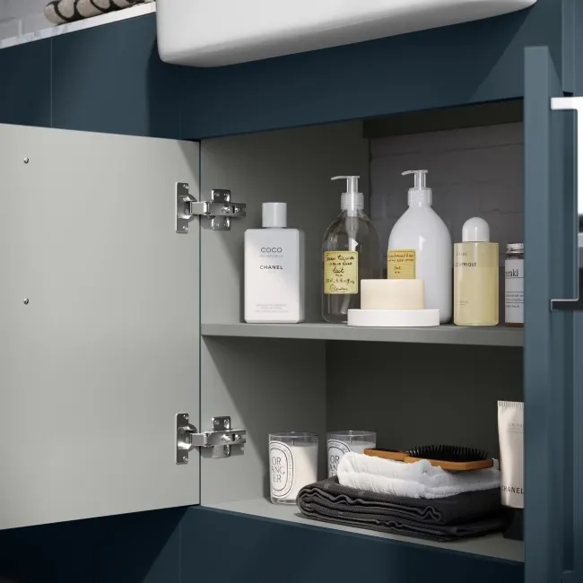 Harper Navy Blue Combination Vanity Basin with Marble Top 1500mm - Excludes Toilet