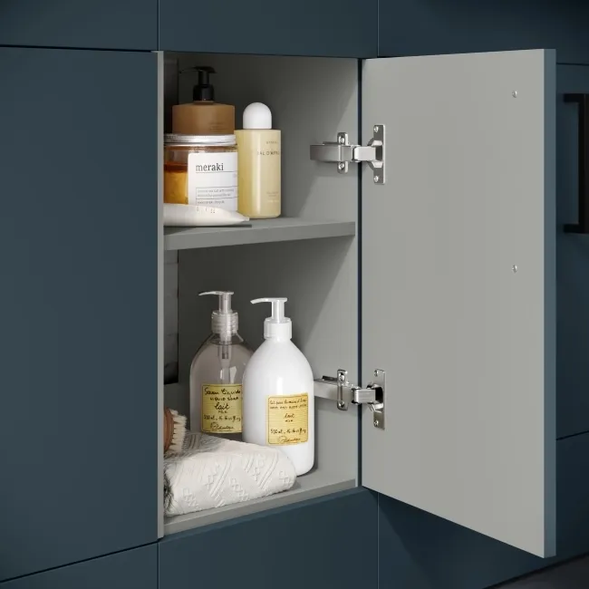 Harper Navy Blue Combination Vanity Basin and Boston Toilet 1500mm - Black Accents