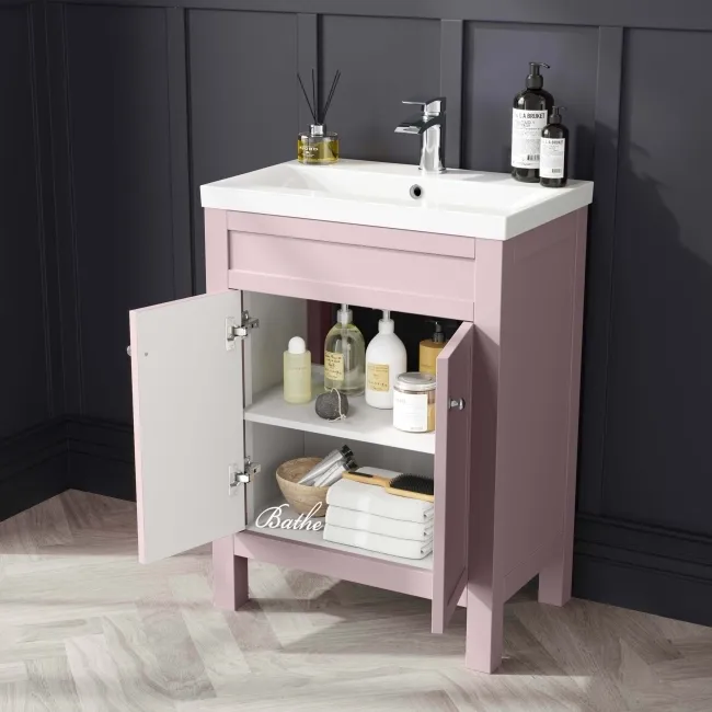 Bermuda Cashmere Pink Basin Vanity 600mm