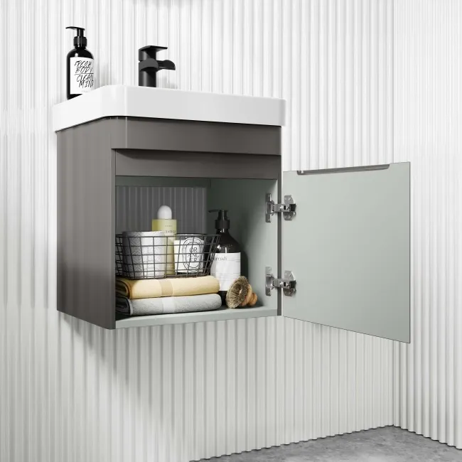 Corsica Tungsten Grey Wall Hung Slimline Basin Vanity 400mm