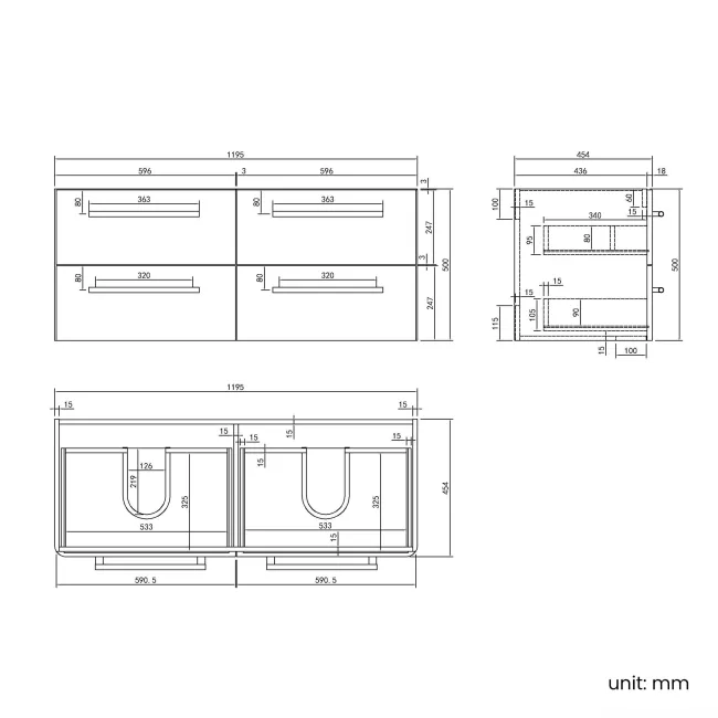 Omaha Gloss White Wall Hung Drawer Vanity with Marble Top & Curved Counter Top Basin 1200mm