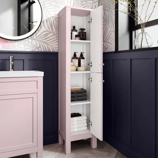 Bermuda Cashmere Pink Floor Standing Tall Cabinet 1500x350mm