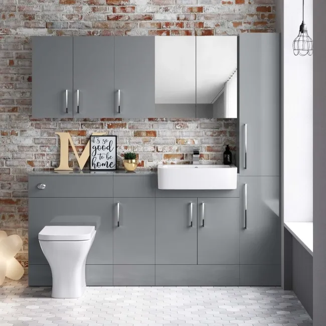 Harper Stone Grey Side Cabinet Unit 300mm