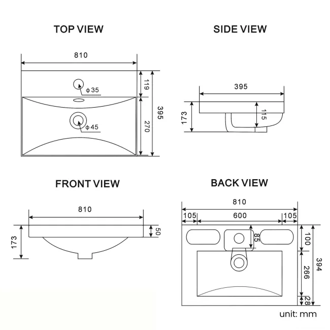 Malta Fluted Matt Black Wall Hung Basin Drawer Vanity 800mm