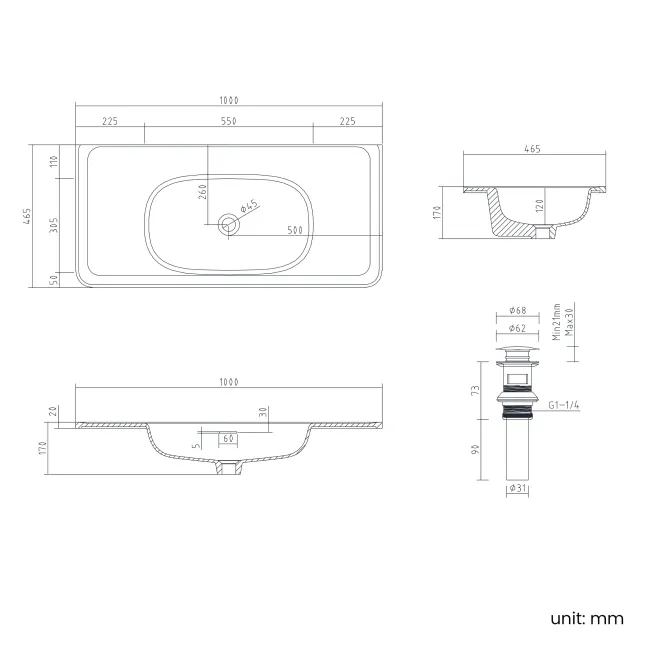 Sorrento Fluted Coastal White Wall Hung Drawer Vanity with Matt White Basin 1000mm