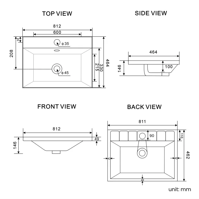 Crete Fluted Apex Oak Basin Vanity Drawer 800mm