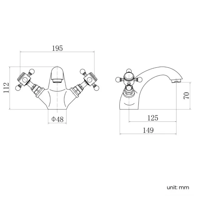 Thames Traditional Chrome Basin & Bath Mixer Tap Set